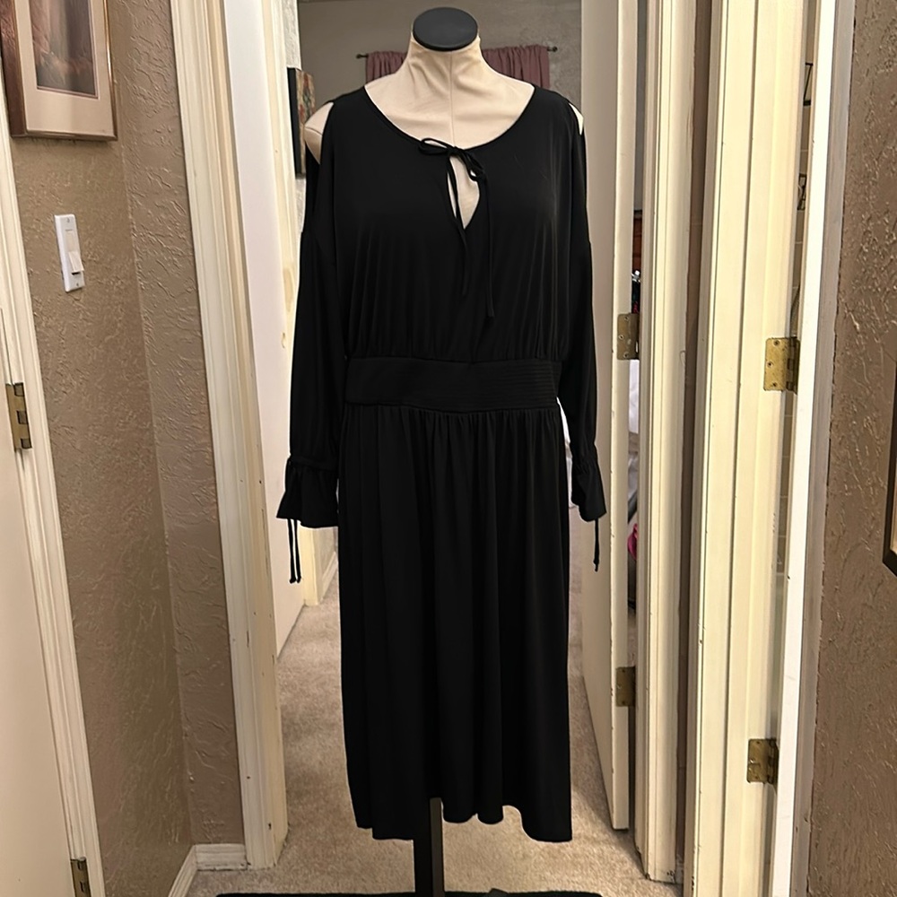 Black cold shoulder dress - never worn!